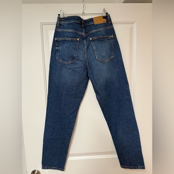 Zara Women’s Dark Blue Straight Leg Denim Jeans Size 4 - Picture 3 of 4
